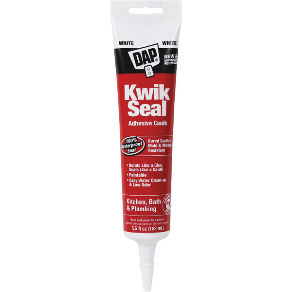 Dap Kwik Seal 5.5 Oz. White Kitchen & Bath Adhesive Caulk