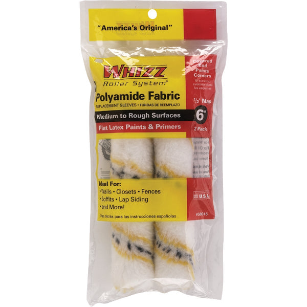 Whizz Gold Stripe 6 In. x 1/2 In. Refill Woven Fabric Roller Cover (2-Pack)