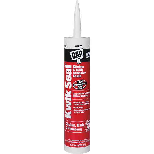 Dap Kwik Seal 10.1 Oz. White Kitchen & Bath Adhesive Caulk