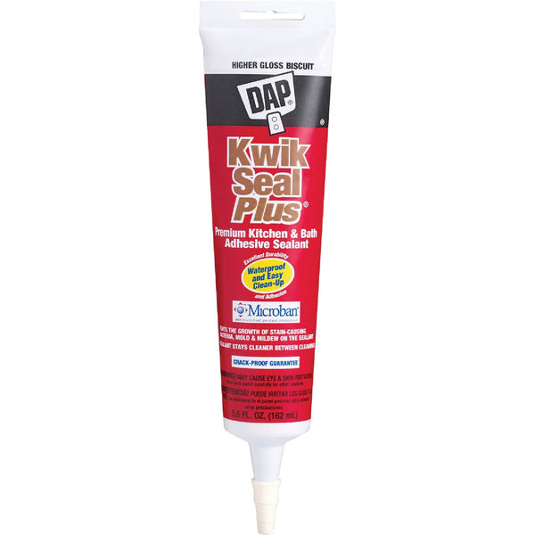 DAP Kwik Seal Plus 5.5 Oz. Biscuit Premium Kitchen & Bath Adhesive Sealant