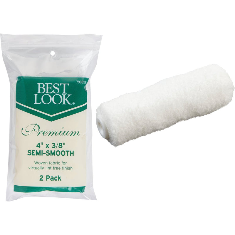 Best Look Premium 4 In. x 3/8 In. Mini Woven Fabric Roller Cover (2-Pack)