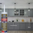 GE Advanced Silicone Kitchen & Bath Sealant, Clear, 10.1  Oz. Cartridge