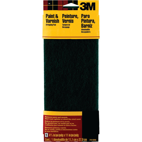 3M Hand Sanding Stripping Pad, 4.375 In. x 11 In., Green, Coarse Grit