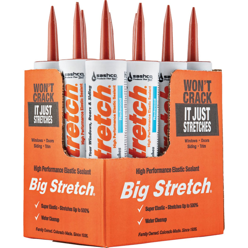 Sashco Big Stretch 10.5 Oz. Acrylic Elastomeric Caulk, Redwood