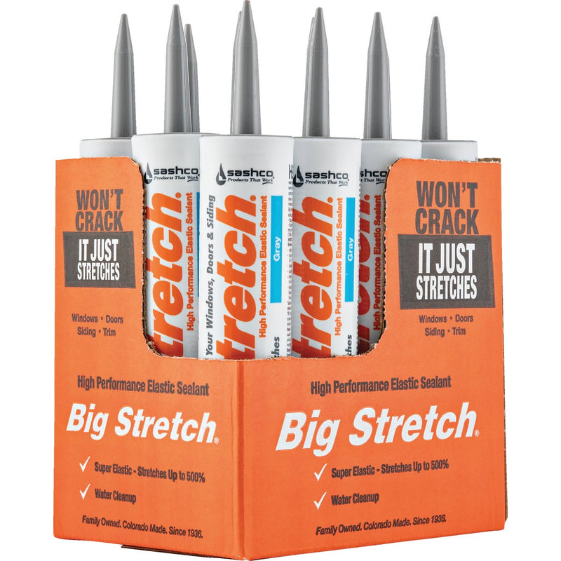 Sashco Big Stretch 10.5 Oz. Acrylic Elastomeric Caulk, Gray