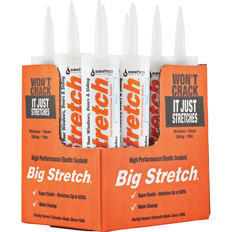 Sashco Big Stretch 10.5 Oz. Acrylic Elastomeric Caulk, Clear