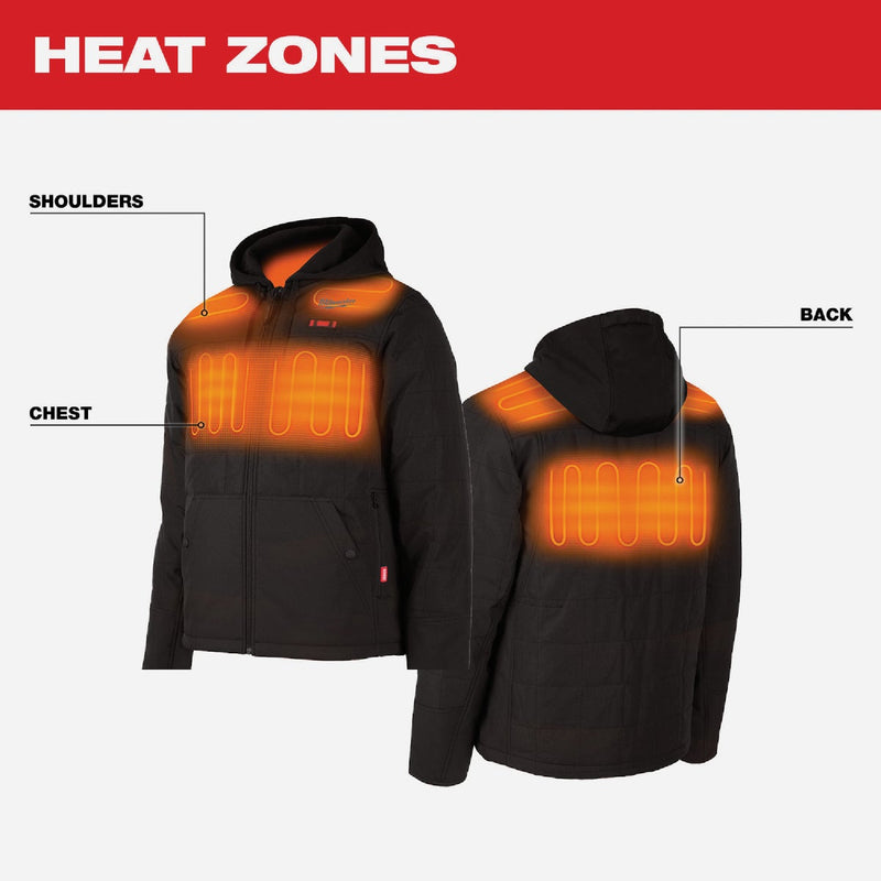Milwaukee M12 AXIS Men's Black Cordless Heated Jacket Kit, 2XL