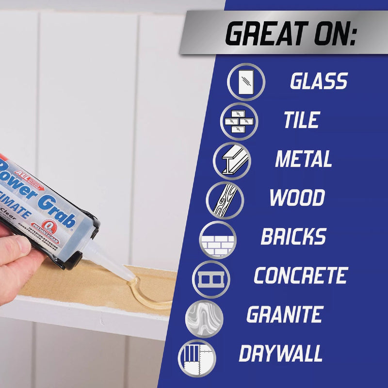 LOCTITE Power Grab 9 Oz. Crystal Clear Ultimate Construction Adhesive