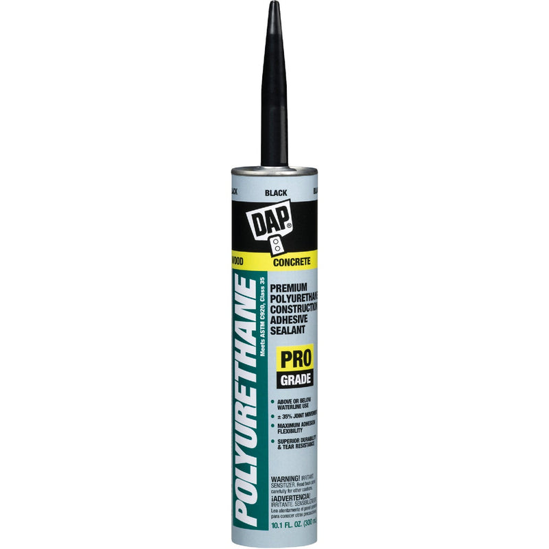 DAP 10.1 Oz. Premium Polyurethane Construction Adhesive Sealant, Black