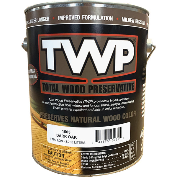 TWP1500 Series Low VOC Wood Preservative Deck Stain, Dark Oak, 1 Gal.