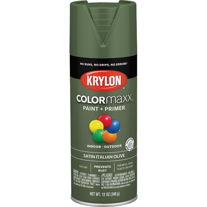 Krylon ColorMaxx 12 Oz. Satin Spray Paint, Italian Olive