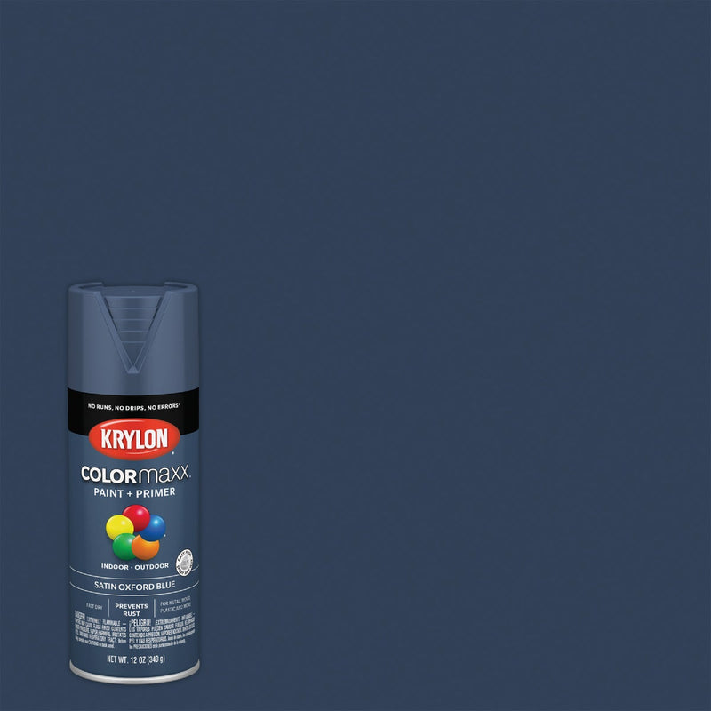 Krylon ColorMaxx 12 Oz. Satin Spray Paint, Oxford Blue