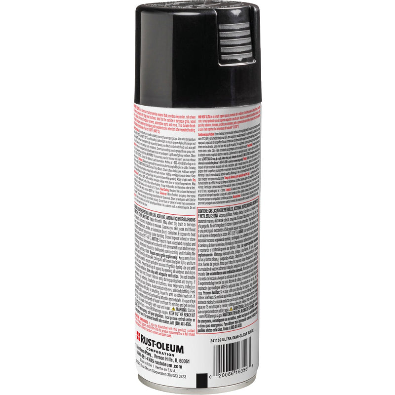 Rust-Oleum Semi-Gloss Ultra Black 12 Oz. High Heat Spray Paint