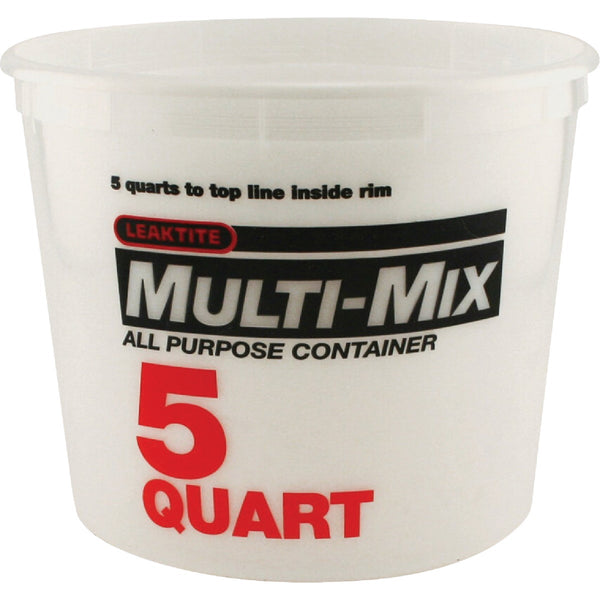 Leaktite 5 Qt. Semi-Transparent Multi-Mix All Purpose Mixing And Storage Container