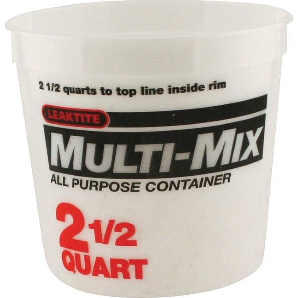 Leaktite 2.5 Qt. Semi-Transparent Multi-Mix All Purpose Mixing And Storage Container