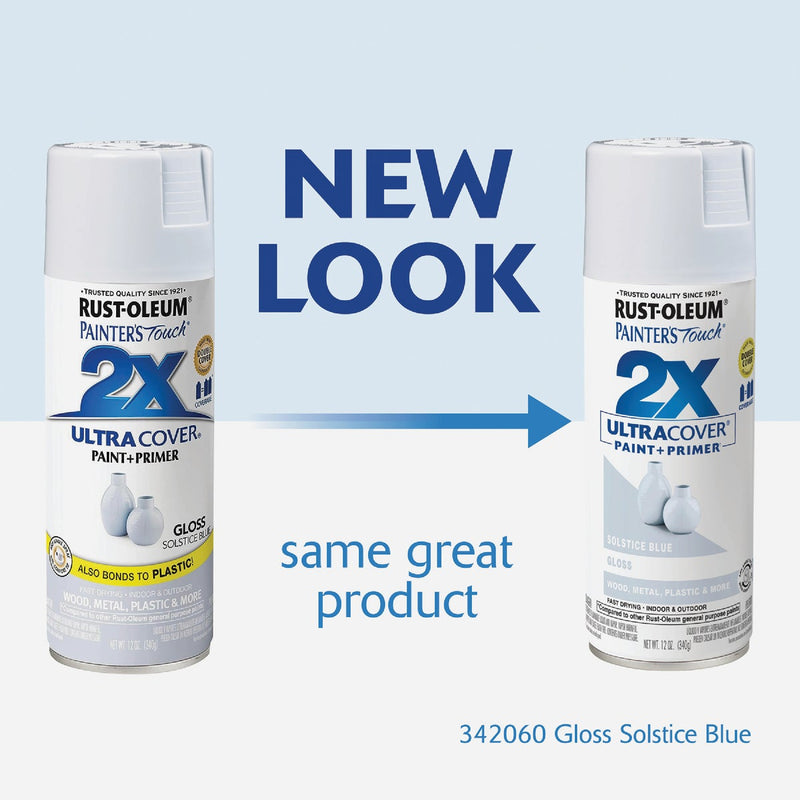 Rust-Oleum Painter's Touch 2X Ultra Cover 12 Oz. Gloss Paint + Primer Spray Paint, Solstice Blue