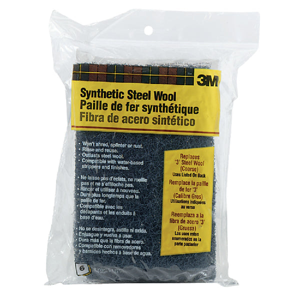 3M Synthetic Steel Wool Pads, #3 Coarse