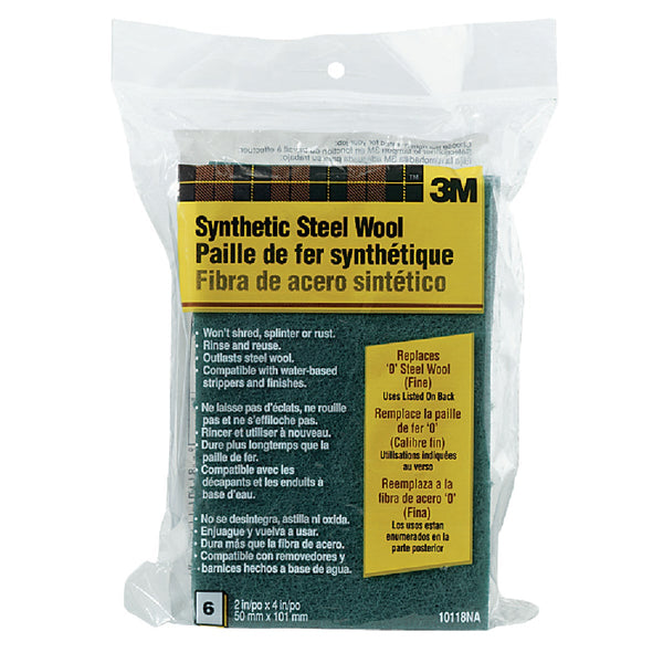 3M Synthetic Steel Wool Pads, #0 Fine Grit