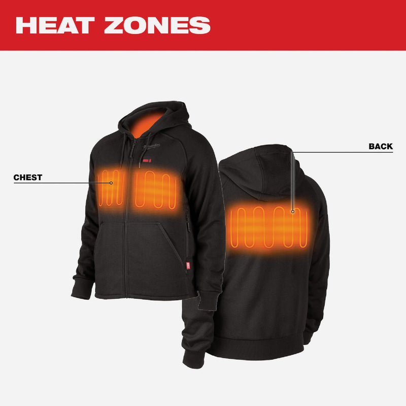 Milwaukee M12 2XL Black Cordless Heated Hoodie Kit, 2XL
