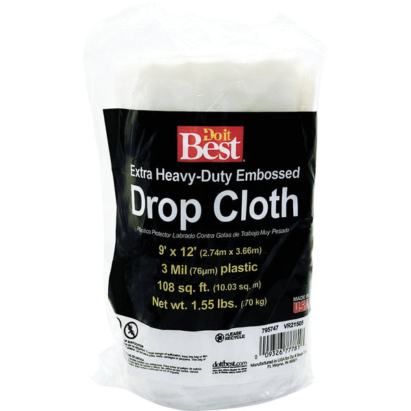 Do it Best Embossed Plastic 9 Ft. x 12 Ft. 3 mil Drop Cloth