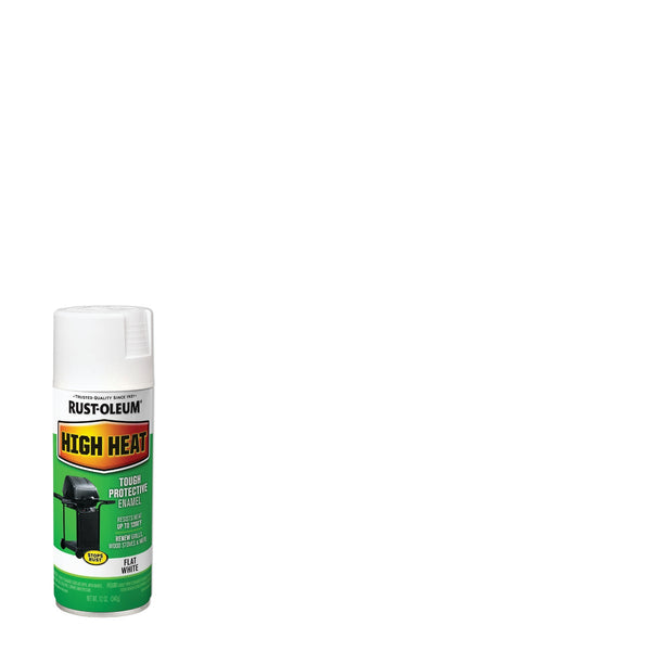 Rust-Oleum White Flat 12 Oz. High Heat Spray Paint