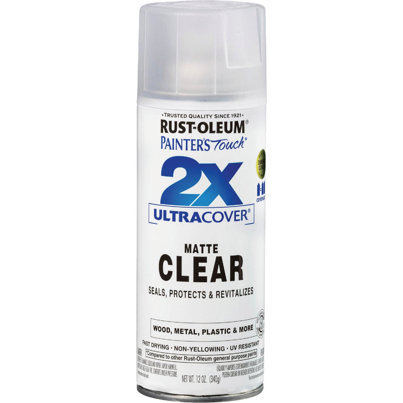 Rust-Oleum Painter's Touch 2X Ultra Cover Clear 12 Oz. Matte Finish Spray Paint, Clear