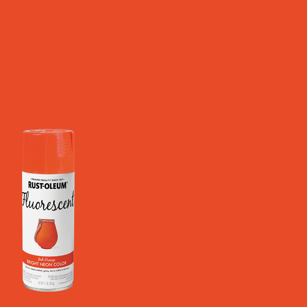 Rust-Oleum Fluorescent 11 Oz. Gloss Spray Paint, Fluorescent Red-Orange