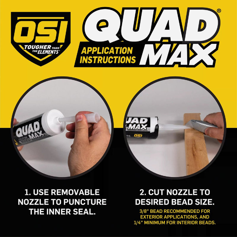 OSI QUAD MAX 9.5 Oz. Window, Door & Siding Sealant, Black