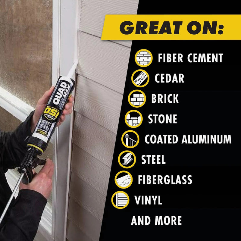 OSI QUAD MAX 9.5 Oz. Window, Door & Siding Sealant, Black