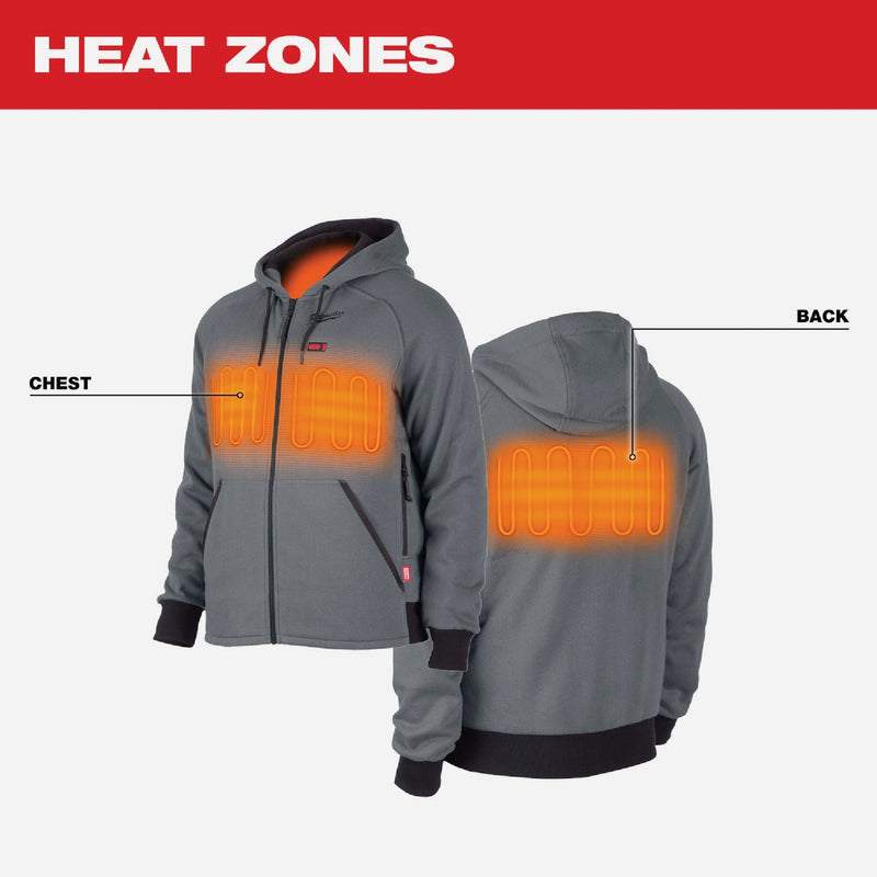 Milwaukee M12 Men's Gray Cordless Heated Hoodie Kit, L