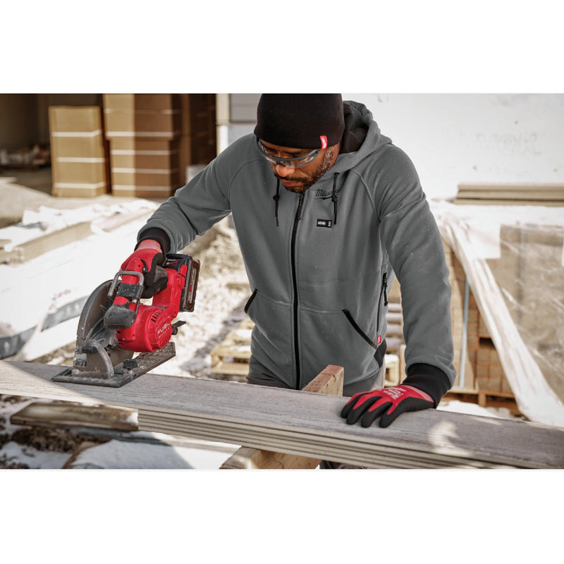 Milwaukee M12 Men's Gray Cordless Heated Hoodie Kit, L