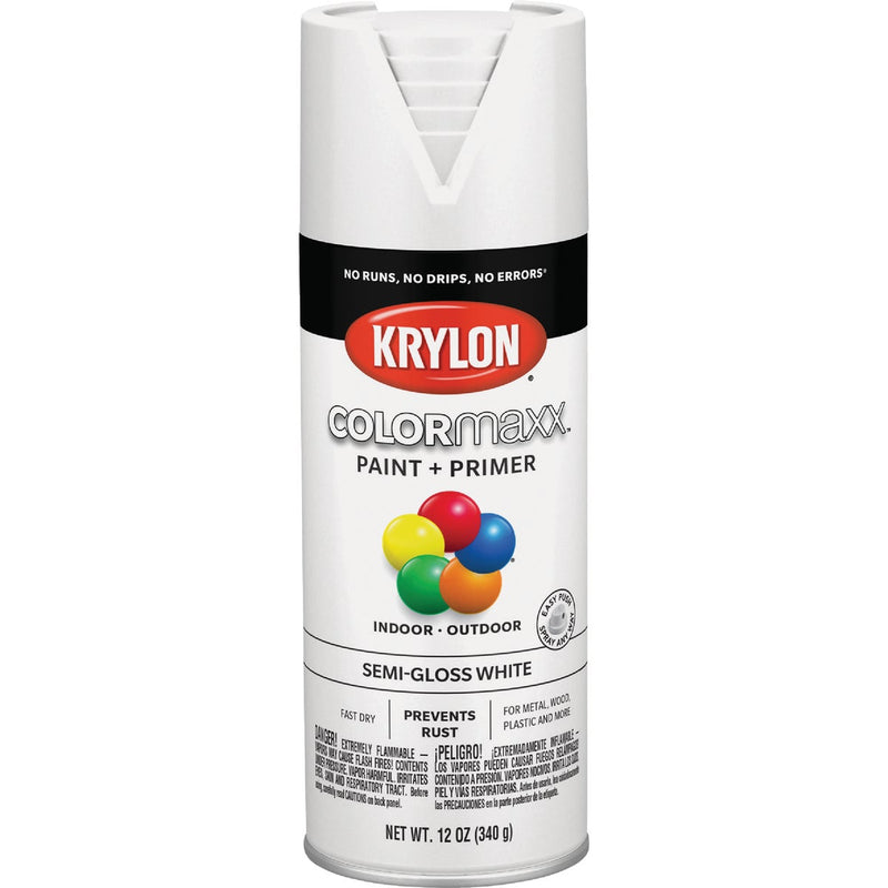 Krylon ColorMaxx 12 Oz. Semi-Gloss Spray Paint, White