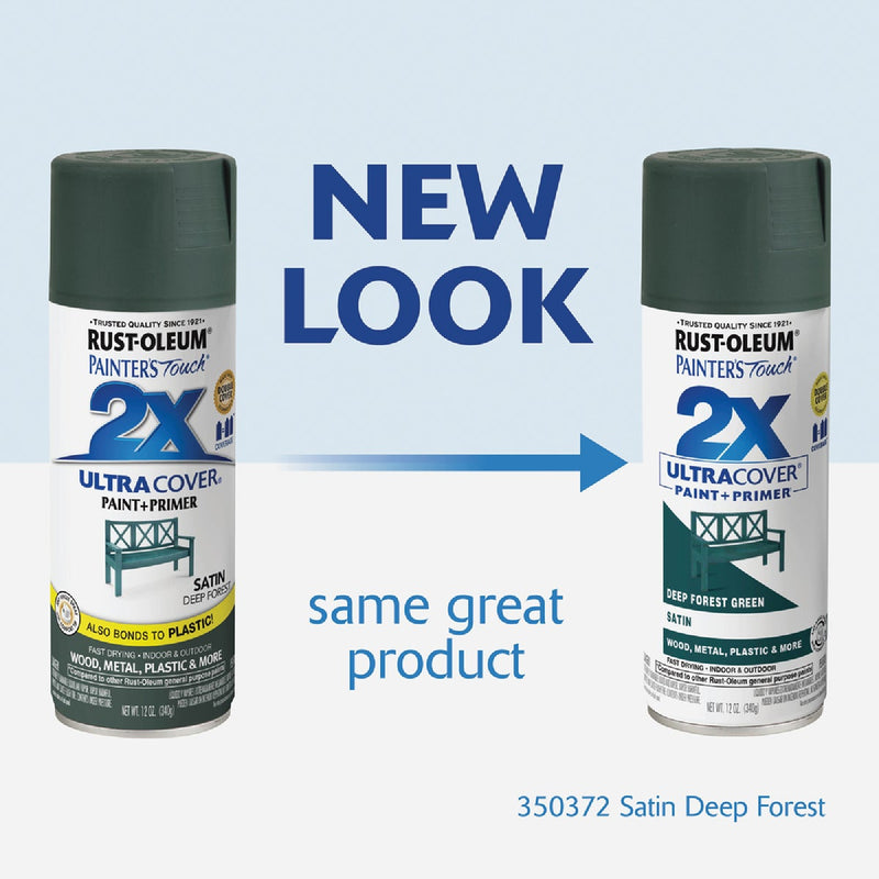 Rust-Oleum Painter's Touch 2X Ultra Cover 12 Oz. Deep Forest Satin Spray Paint