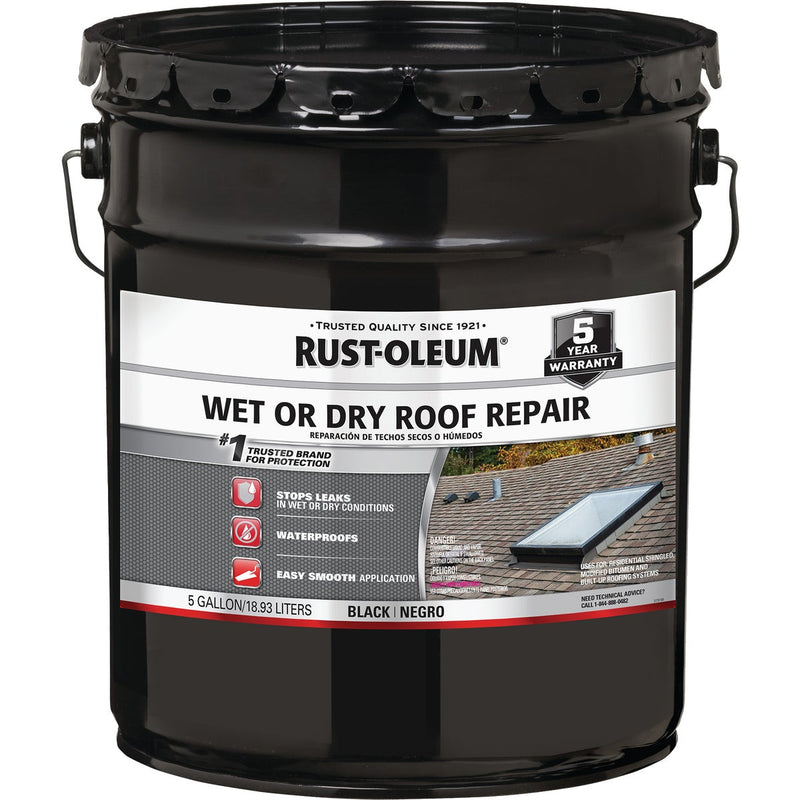 Rust-Oleum 5 Gal. Black Wet or Dry Roof Repair