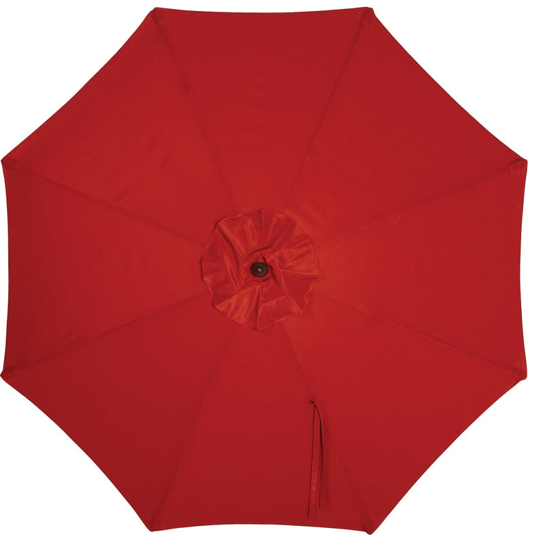Outdoor Expressions 9 Ft. Pulley Crimson Red Market Patio Umbrella with Chrome Plated Hardware