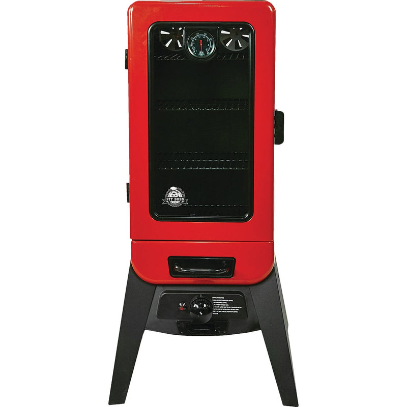 Pit Boss PBV3G1 Red Hammertone 3-Series Gas Vertical Smoker