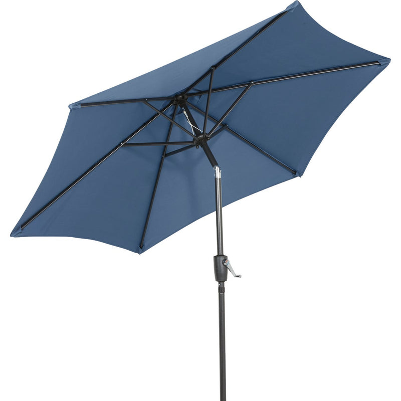 Outdoor Expressions 7.5 Ft. Aluminum Tilt/Crank Heather Blue Patio Umbrella