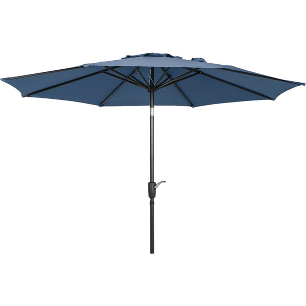 Outdoor Expressions 9 Ft. Aluminum Tilt/Crank Heather Blue Patio Umbrella