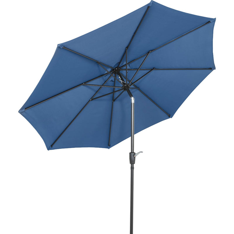 Outdoor Expressions 9 Ft. Aluminum Tilt/Crank Heather Blue Patio Umbrella