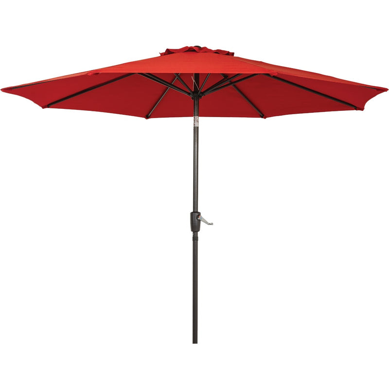 Outdoor Expressions 9 Ft. Aluminum Tilt/Crank Crimson Red Patio Umbrella