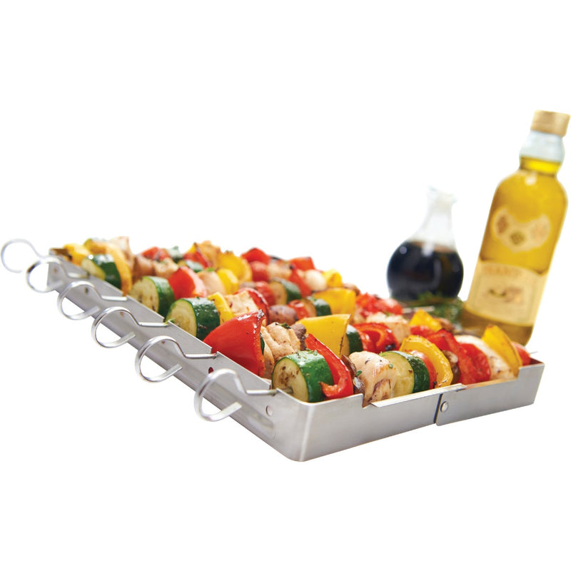 GrillPro Stainless Steel Kebab Grill Rack with Skewers