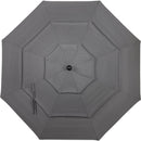 Outdoor Expressions 9 Ft. 3-Tier Tilt/Crank Smoke Gray Patio Umbrella