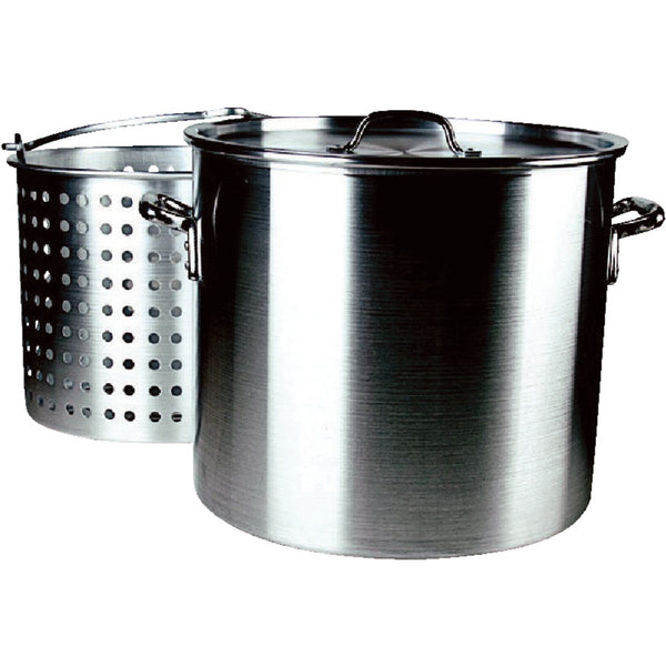 Fleur De Lis 60 Qt. Aluminum Stockpot, with 40 Qt. Strainer Basket