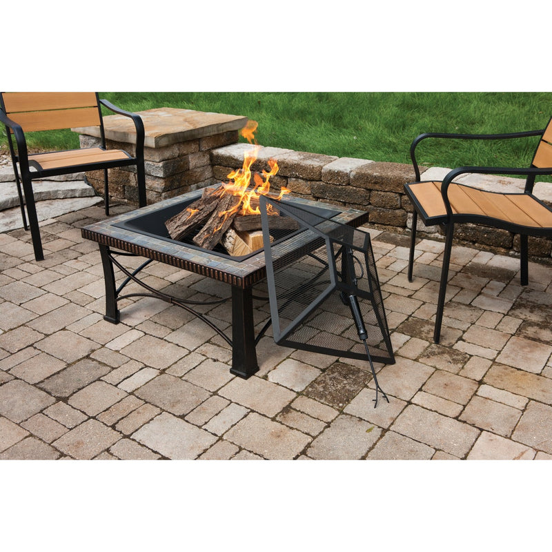 Outdoor Expressions 30 In. Slate Square Steel Fire Pit