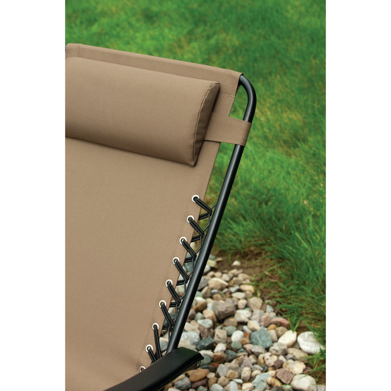 Outdoor Expressions Zero Gravity Relaxer Tan Convertible Lounge Chair