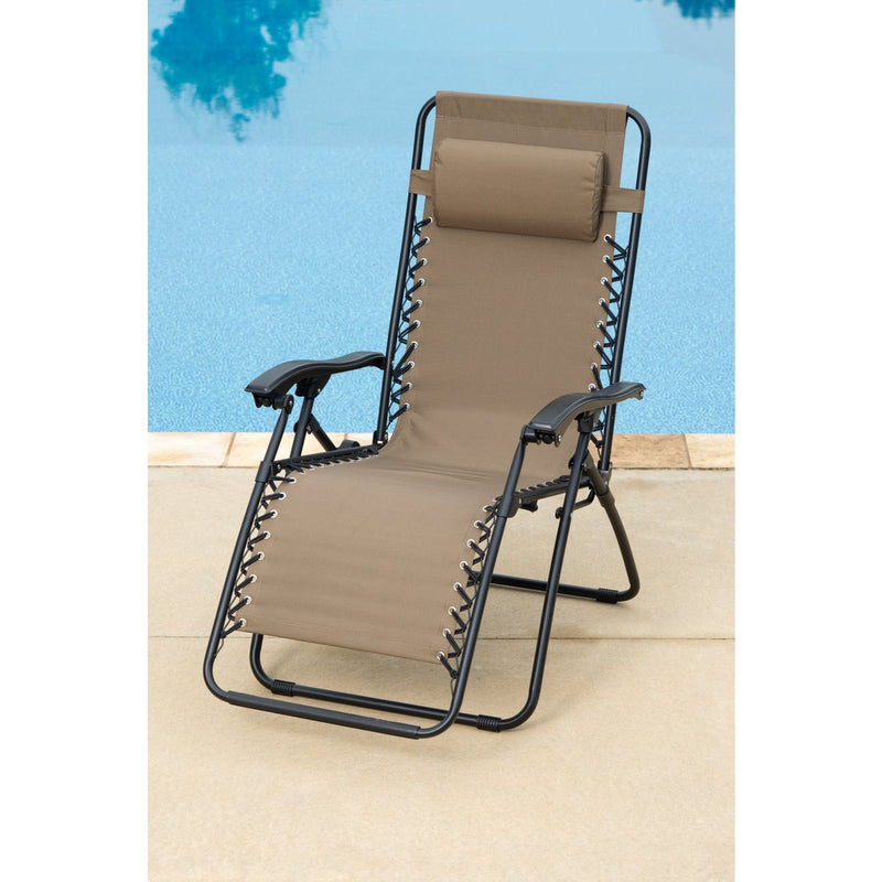 Outdoor Expressions Zero Gravity Relaxer Tan Convertible Lounge Chair