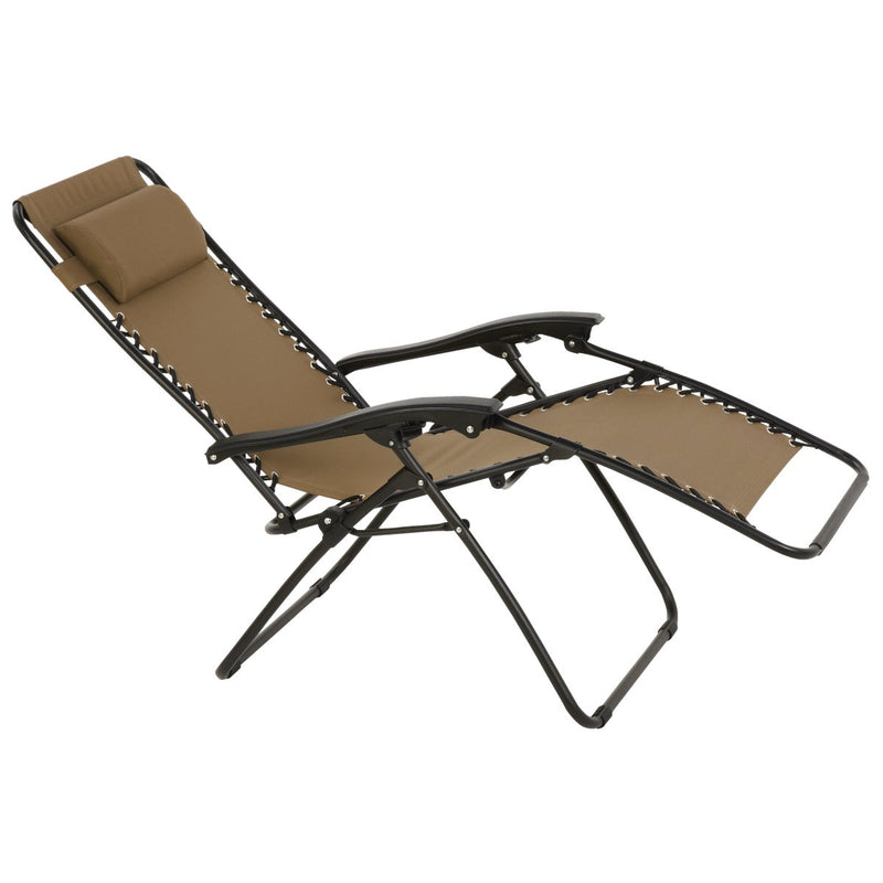 Outdoor Expressions Zero Gravity Relaxer Tan Convertible Lounge Chair