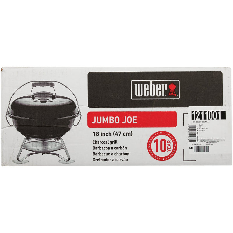 Weber Jumbo Joe 18 In. Portable Charcoal Grill, Black