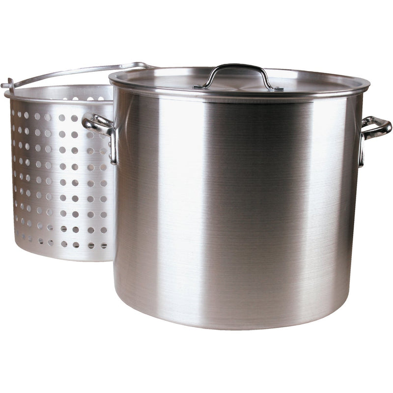 Fleur De Lis 160 Qt. Aluminum Stockpot, with 100 Qt. Strainer Basket