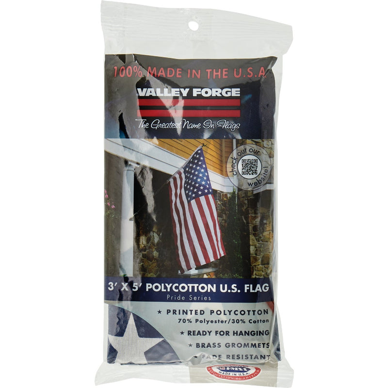 Valley Forge 3 Ft. x 5 Ft. Polycotton American Flag